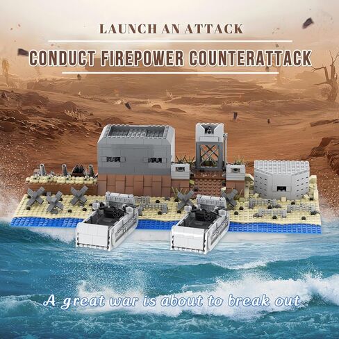 1120 Piece WW2 Landing Craft Battlefield Military Fortresses Building Block Set Toys for Kids.Including Fortresses,Landing Craft, Turrets.The Best Gift for Military Enthusiasts. in Saudi Arabia