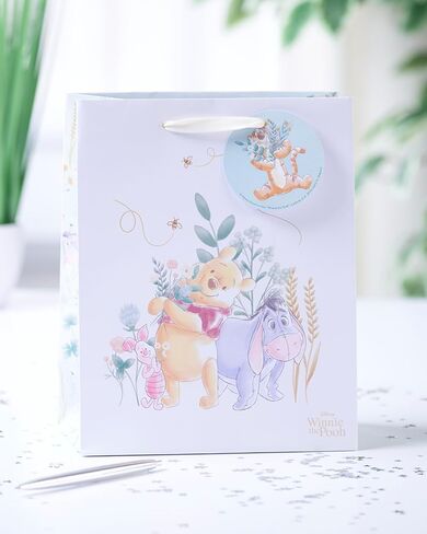 حقيبة هدايا متوسطة الحجم من ديزني ويني ذا بوه من UK Greetings له/لها/لصديقك - لأعياد الميلاد وشكرًا لك والمناسبات الأخرى - تصميم Pooh & Eeyore in Kuwait