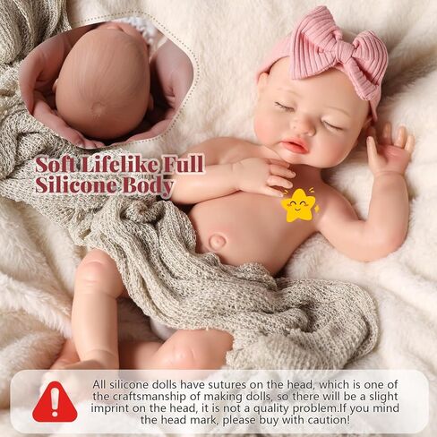 BABESIDE Reborn Baby Dolls سيليكون كامل الجسم - دمية طفلة واقعية نائمة مقاس 16 بوصة مع رموش متجذرة يدويًا، لمسة ناعمة، لهاية حقيقية وصندوق هدايا للأطفال بعمر 3 سنوات فما فوق in Kuwait
