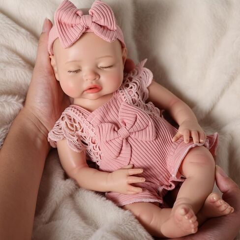 BABESIDE Reborn Baby Dolls سيليكون كامل الجسم - دمية طفلة واقعية نائمة مقاس 16 بوصة مع رموش متجذرة يدويًا، لمسة ناعمة، لهاية حقيقية وصندوق هدايا للأطفال بعمر 3 سنوات فما فوق in Kuwait