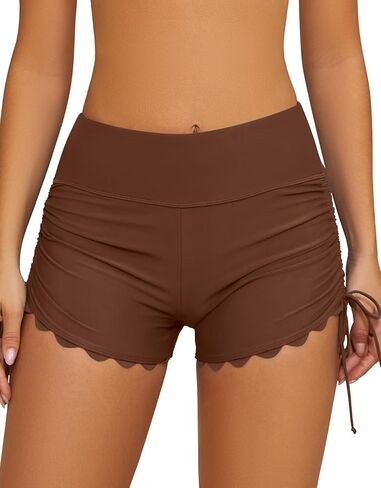 SHEKINI Women's High Waisted Swim Shorts Side Tie Swimsuit Bottoms Board Shorts in Saudi Arabia