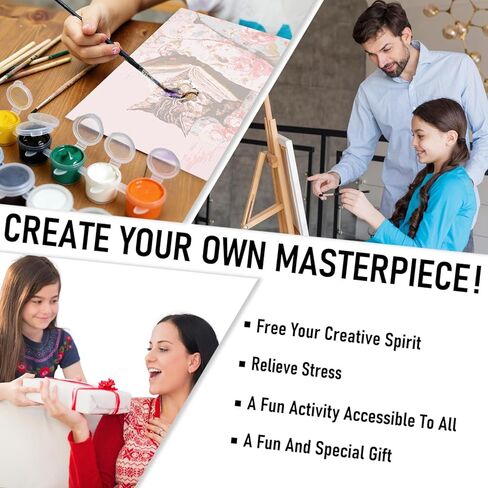 rltxbuk العتاب القط قراءة كتاب الطلاء بالأرقام عدة للبالغين المبتدئين والأطفال 4-12، القطط والكتاب عشاق الهدايا مجموعات الطلاء الزيتي DIY على قماش مؤطرة للمنزل غرفة الأطفال ديكور الشقة 16x20 في in Kuwait