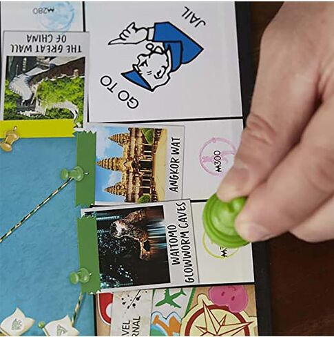Hasbro Gaming Monopoly World Tour Board Game with Token Stampers and Dry-Erase Gameboard for Family Game Night in Saudi Arabia