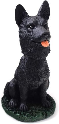 Animal Den German Shepherd Black Dog Bobblehead Figure for Car Dash Desk Fun Accessory in Saudi Arabia