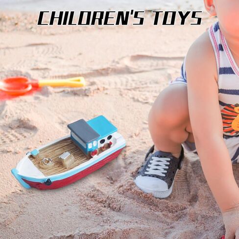 YXQ Mini Pontoon Boat 2Pcs Resin Fishing Boat Model Colorful Miniature Mediterranean Boat Ornament Ocean Beach Micro Landscape Decoration for Desktop Dollhouse Decor Accessories in Saudi Arabia
