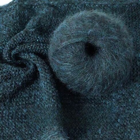 Mohair Fluffy Yarn Skeins - Soft Fuzzy Spray Yarn for Hand-Knitting & Crochet Scarves, Warm Craft (Yellow) in Saudi Arabia