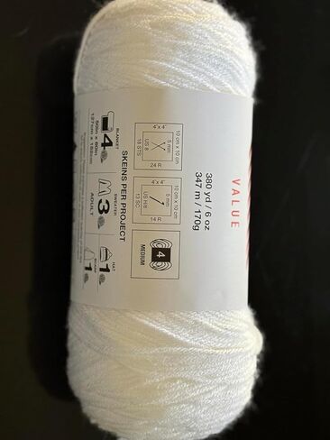 Big Twist Value Acrylic Yarn - White in Kuwait