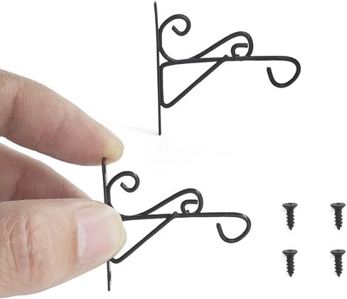 Odoria Dollhouse Scroll Bracket Miniature: 1/12 Scale Wall Hanging Hook Black for Garden Balcony Victorian Vintage - Mini Plant Hanger Outdoor Ornaments for Tiny Flower Planter Model DIY Craft in Saudi Arabia