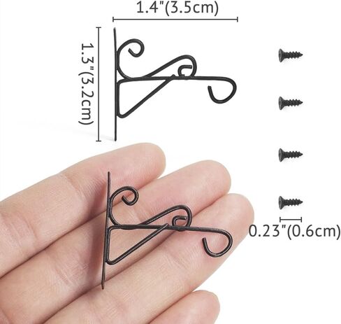 Odoria Dollhouse Scroll Bracket Miniature: 1/12 Scale Wall Hanging Hook Black for Garden Balcony Victorian Vintage - Mini Plant Hanger Outdoor Ornaments for Tiny Flower Planter Model DIY Craft in Saudi Arabia