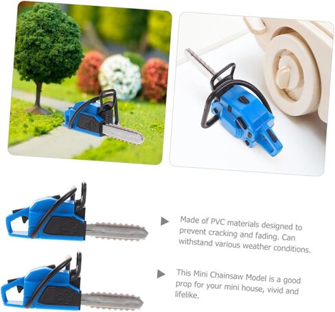 2pcs Miniature Chainsaw Model for Dollhouse Decor Tiny Gardening Tool Prop for Mini Realistic Design Use Holidays and Birthdays in Saudi Arabia