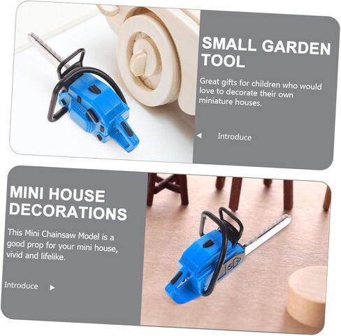 2pcs Miniature Chainsaw Model for Dollhouse Decor Tiny Gardening Tool Prop for Mini Realistic Design Use Holidays and Birthdays in Saudi Arabia