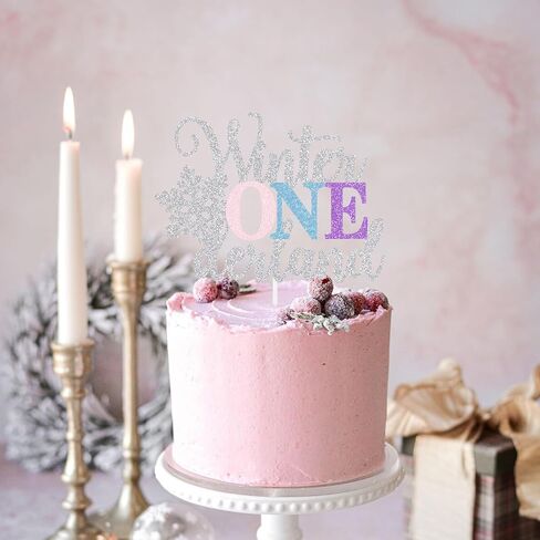 الشتاء Onederland كعكة توبر ندفة الثلج أول عيد ميلاد حزب الديكور الطفل عطلة اللوازم الوردي الأزرق الأرجواني in Kuwait