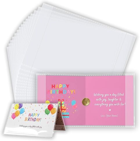 200 Pcs 8.7 x 5.7 Inches Greeting Card Jackets Clear Card Sleeves Fits A2 Valentine Wedding Birthday Cards Envelope Book-Style Opening Cellophane Cover Sleeves for Display Protection in Saudi Arabia