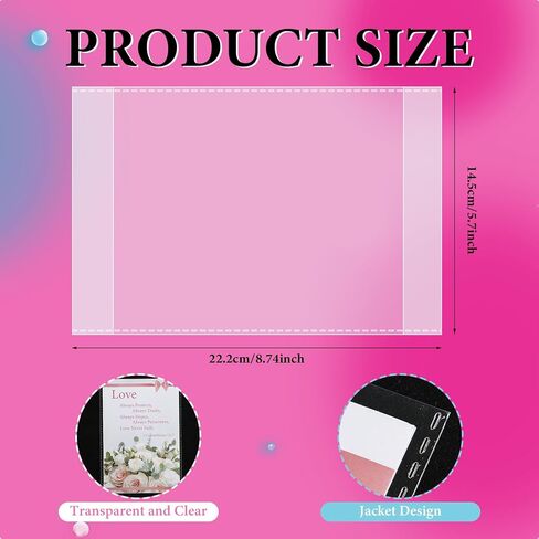 200 Pcs 8.7 x 5.7 Inches Greeting Card Jackets Clear Card Sleeves Fits A2 Valentine Wedding Birthday Cards Envelope Book-Style Opening Cellophane Cover Sleeves for Display Protection in Saudi Arabia