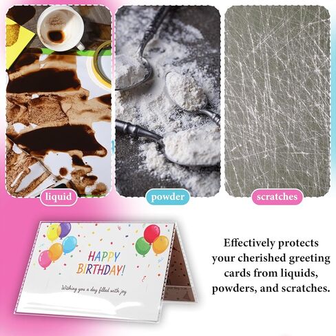 200 Pcs 8.7 x 5.7 Inches Greeting Card Jackets Clear Card Sleeves Fits A2 Valentine Wedding Birthday Cards Envelope Book-Style Opening Cellophane Cover Sleeves for Display Protection in Saudi Arabia