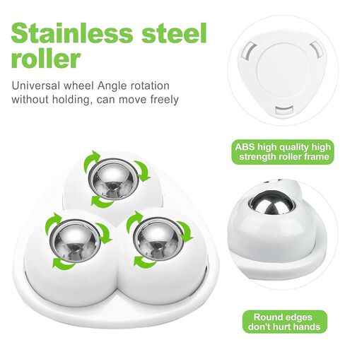 8 PCS Self Adhesive Caster Wheels for Kitchen Appliances, 360° Swivel Universal Mini Rollers for Small Appliances, Storage Box, Small Furniture, White in Saudi Arabia