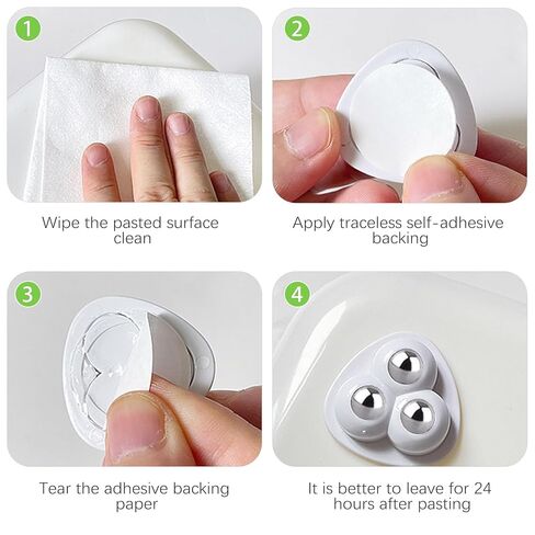 8 PCS Self Adhesive Caster Wheels for Kitchen Appliances, 360° Swivel Universal Mini Rollers for Small Appliances, Storage Box, Small Furniture, White in Saudi Arabia