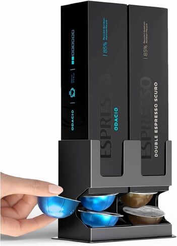 GALVANOX Holder for Nespresso Vertuo Pods Countertop Dispenser Stand, Holds 2 Box Sleeves - Easily Dispenses 2 Coffee Flavors, Freestanding Design with Non-Slip Steel Base, (20 Vertuoline Pods) in Saudi Arabia