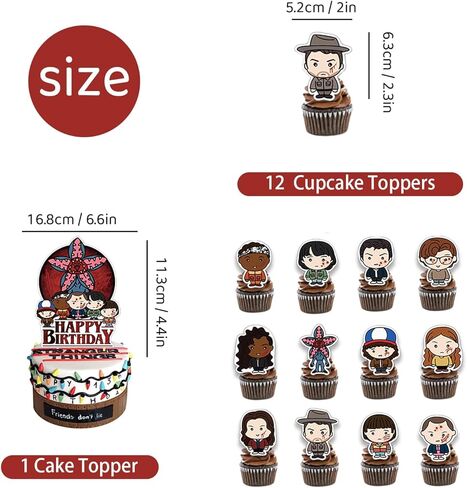 13 Pcs Cute Cartoon Style Happy Birthday Cake Toppers, TV Theme Cake Decorations, Perfect for Birthday Parties, Themed Celebrations, Halloween, and Other Occasions. in Saudi Arabia