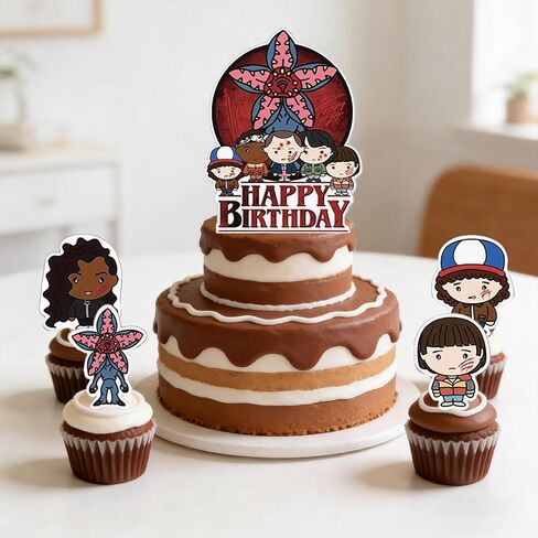 13 Pcs Cute Cartoon Style Happy Birthday Cake Toppers, TV Theme Cake Decorations, Perfect for Birthday Parties, Themed Celebrations, Halloween, and Other Occasions. in Saudi Arabia