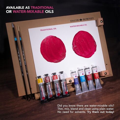 Daler-Rowney Georgian 10-Tube Introductory Water Mixable Oil Paint Set - Art Paints for Canvas Paper and More - Oil Painting Supplies for Artists and Students - Artist Oil Paint for Any Skill Set in Saudi Arabia