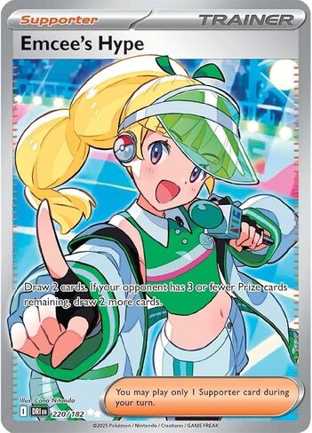 Pokemon - Emcee’s Hype 220/182 – Destined Rivals – الفن الكامل – Ultra Rare – Foil Pokemon Card in Saudi Arabia