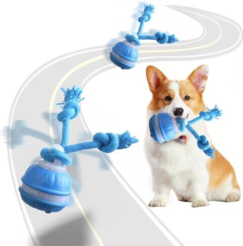 Interactive Dogs Toy with Motion Activated - 3 Play Modes Smart Moving Ball for Small Medium Doggy, USB Rechargeable Squeaky Rolling Accessory with Auto-Wake & Mute Option for Indoors Outdoors in Saudi Arabia