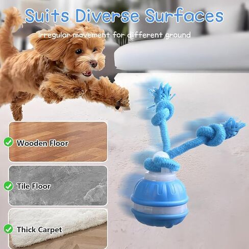 Interactive Dogs Toy with Motion Activated - 3 Play Modes Smart Moving Ball for Small Medium Doggy, USB Rechargeable Squeaky Rolling Accessory with Auto-Wake & Mute Option for Indoors Outdoors in Saudi Arabia