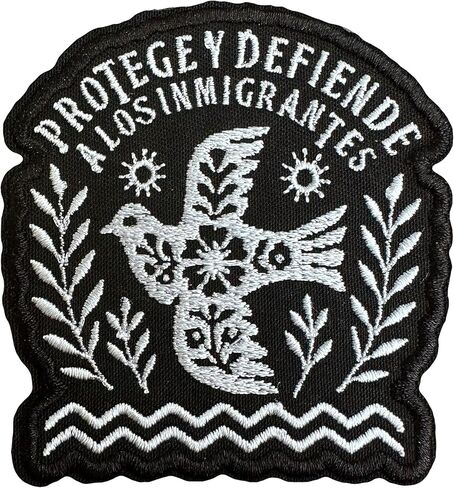 Pro Immigrant Patch Immigration Human Rights Activist 3" Political Leftist Feminist Sew On/Iron On Embroidery Patch for Caps, Bags, Backpacks, Hat, Jackets, Uniform DIY PVC Gifts for Her Him 3 Inches in Saudi Arabia