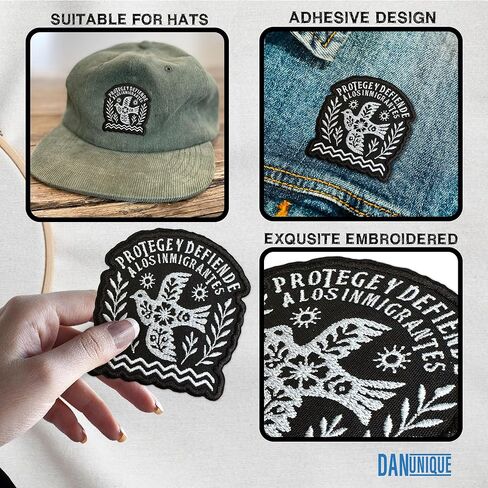 Pro Immigrant Patch Immigration Human Rights Activist 3" Political Leftist Feminist Sew On/Iron On Embroidery Patch for Caps, Bags, Backpacks, Hat, Jackets, Uniform DIY PVC Gifts for Her Him 3 Inches in Saudi Arabia