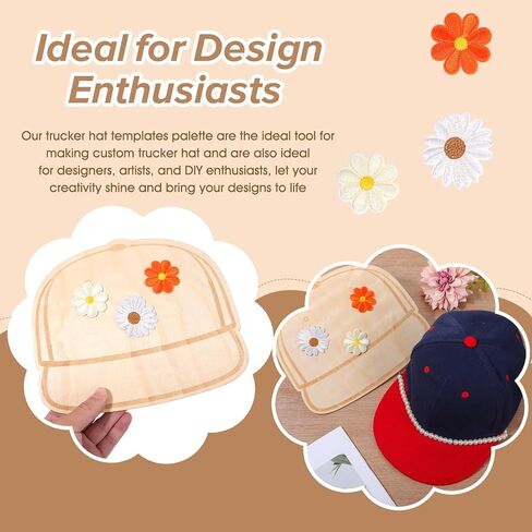 3Pcs Truck Hat Template Palette Wood Baseball Cap Templates Personalized Hat Patches Tool Truck Cap Design Accessories Supplies DIY Patches in Kuwait