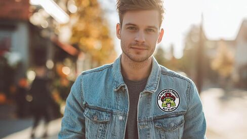 Funny Frog Mushroom Patch – “The Horrors Persist But So Do I" Embroidered Iron-On Applique, 3" Cute Gothic Dark Humor Accessory for Jackets, Backpacks, Vests in Saudi Arabia