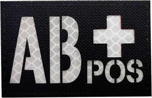 Infrared IR Reflective Black O Blood Type Pacth, O Positive POS Hook and Loop Morale Pacth Badge for Military Armbands Vest Backpacks Clothing Hats (O Black) in Saudi Arabia