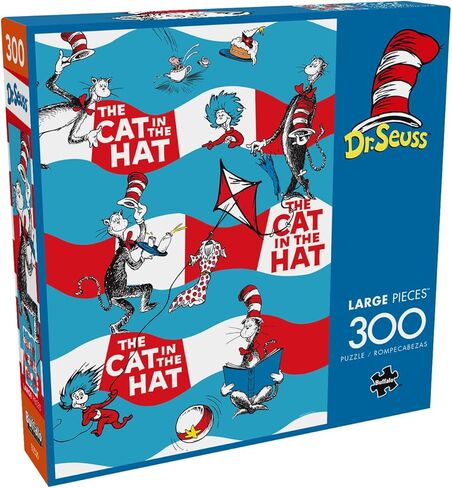Buffalo Games - Dr. Seuss Enterprises - The Cat in The Hat Stripes - Jigsaw Puzzle for Adults - Challenging Puzzle Perfect for Game Nights - Finished Size is 21.25 x 15.00 in Saudi Arabia
