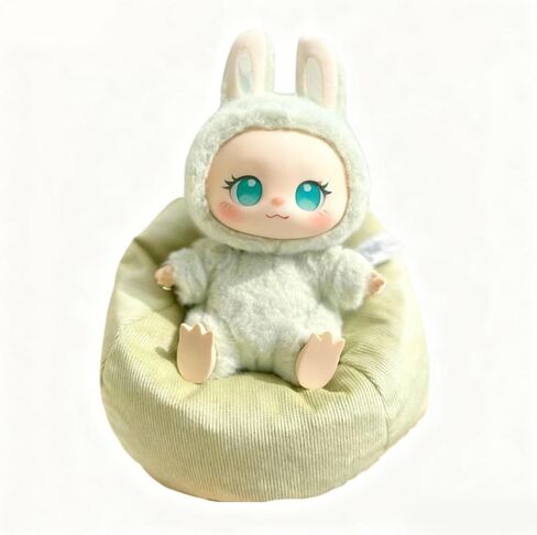 كرسي الدمية متوافق مع لابوبو، ملحقات عرض الأريكة الصغيرة لمحبي الدمى وهواة التجميع، ملحقات الملابس لبيت الدمى، ديكور سطح المكتب (أخضر فاتح) in Kuwait