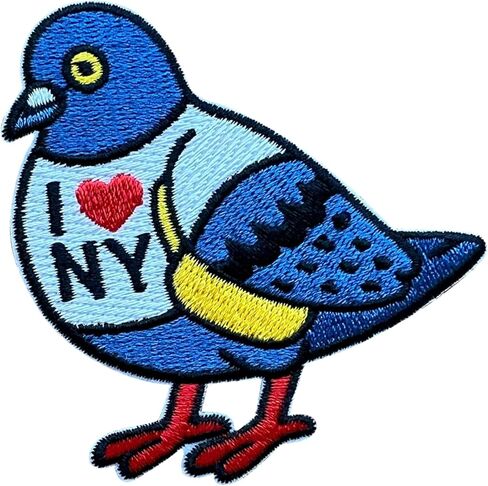 I Love New York Pigeon 3 Inches Embroidery Patch, Iron On/Sew On Travel Embroidered Applique Patch, Travel Patches, Fabric Patches for Clothes Backpacks Hats, Traveling DIY Accessories Gifts in Saudi Arabia
