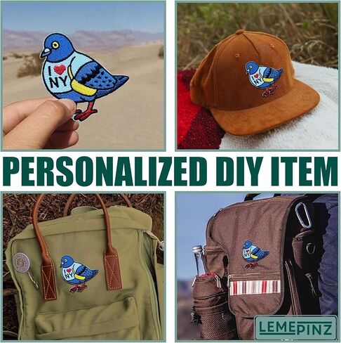 I Love New York Pigeon 3 Inches Embroidery Patch, Iron On/Sew On Travel Embroidered Applique Patch, Travel Patches, Fabric Patches for Clothes Backpacks Hats, Traveling DIY Accessories Gifts in Saudi Arabia