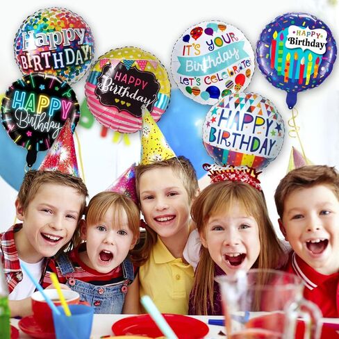 30 قطعة 18 بوصة عيد ميلاد سعيد العائمة احباط بالونات شكل دائري احباط بالونات مايلر لون بالون لتزيين حفلة عيد ميلاد in Kuwait