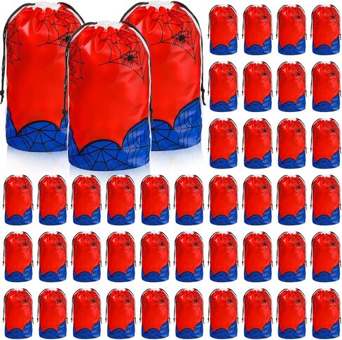 SilTriangle 48 Pcs Spider Themed Gift Bags 6.3 x 9 Inch Spider Cartoon Party Gift Snack Bags for Birthday Party Favors Decorations Supplies in Saudi Arabia
