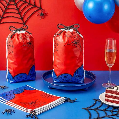 SilTriangle 48 Pcs Spider Themed Gift Bags 6.3 x 9 Inch Spider Cartoon Party Gift Snack Bags for Birthday Party Favors Decorations Supplies in Saudi Arabia