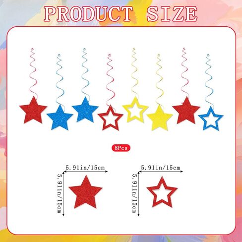 Cartoon Birthday Party Decorations, Dog Paw Print Happy Birthday Banner Colorful Triangle Bunting Banner and 8pcs Glitter Star Hanging Swirls Cartoon Dog Birthdays Decorations for Kids Boys Girls in Saudi Arabia