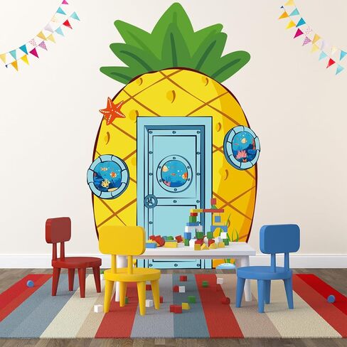 ديكورات حفلات الأناناس، إسفنجة كرتونية لعيد الميلاد، لافتة خلفية للشرفة، لوازم حفلات كرتونية صفراء، لافتة زينة للباب، لافتة صور حيوانات بحرية، خلفية معلقة لدعائم صور عيد ميلاد إسفنجية in Kuwait