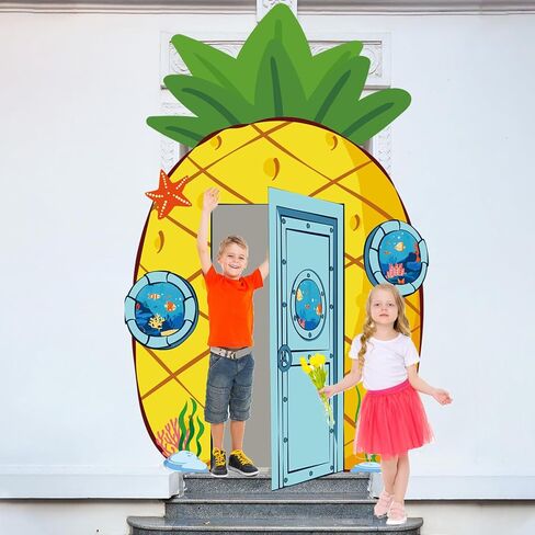 ديكورات حفلات الأناناس، إسفنجة كرتونية لعيد الميلاد، لافتة خلفية للشرفة، لوازم حفلات كرتونية صفراء، لافتة زينة للباب، لافتة صور حيوانات بحرية، خلفية معلقة لدعائم صور عيد ميلاد إسفنجية in Kuwait