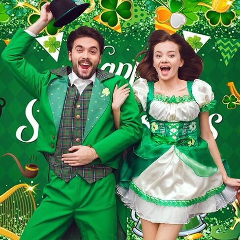 Avezano St. Patrick’s Day Garage Door Banner 6x13Ft Happy St Patricks Day Decorations Garage Door Cover Irish Gnome Shamrock Backdrop for St Patricks Day Party Outdoor Indoor in Saudi Arabia