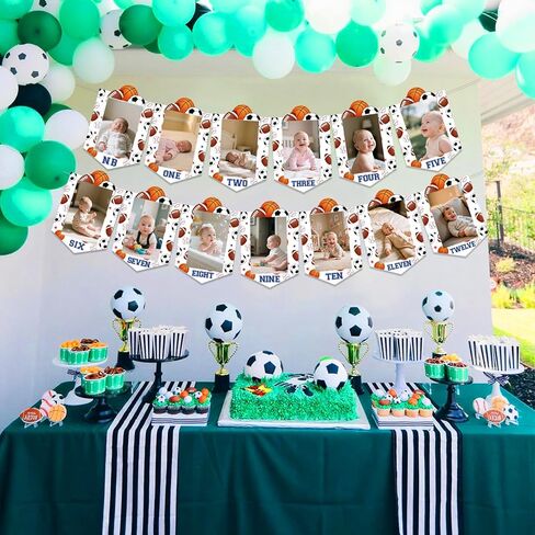 Sursurprise Sports 1st Birthday Decorations All Star Monthly Photo Banner for Boys Sports All Star First Birthday Party Supplies in Saudi Arabia
