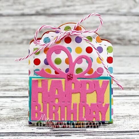 Happy Birthday Gift Box Metal Die Cuts,Birthday Bowtie Gift Box Cutting Dies Cut Stencils DIY Scrapbooking Decorative Embossing Paper Scrapbooking Card Making in Saudi Arabia