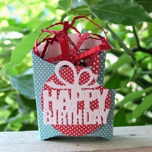 Happy Birthday Gift Box Metal Die Cuts,Birthday Bowtie Gift Box Cutting Dies Cut Stencils DIY Scrapbooking Decorative Embossing Paper Scrapbooking Card Making in Saudi Arabia