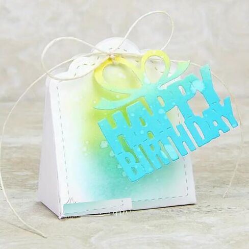 Happy Birthday Gift Box Metal Die Cuts,Birthday Bowtie Gift Box Cutting Dies Cut Stencils DIY Scrapbooking Decorative Embossing Paper Scrapbooking Card Making in Saudi Arabia