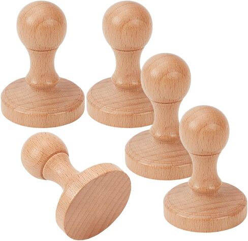 NBEADS 5 Pcs Stamp Wood Handle, Wooden Round Handle DIY Stamp Drawer Pulls Blank Stamp Drawer Knobs for Stamp Making DIY Crafting Scrapbooking Craft Card Diary, 2.4x1.77Inch in Saudi Arabia