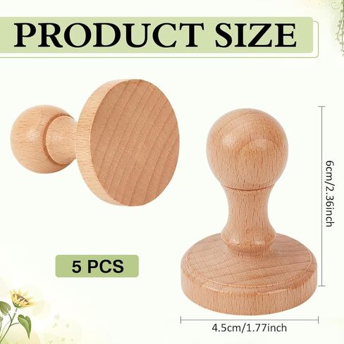 NBEADS 5 Pcs Stamp Wood Handle, Wooden Round Handle DIY Stamp Drawer Pulls Blank Stamp Drawer Knobs for Stamp Making DIY Crafting Scrapbooking Craft Card Diary, 2.4x1.77Inch in Saudi Arabia